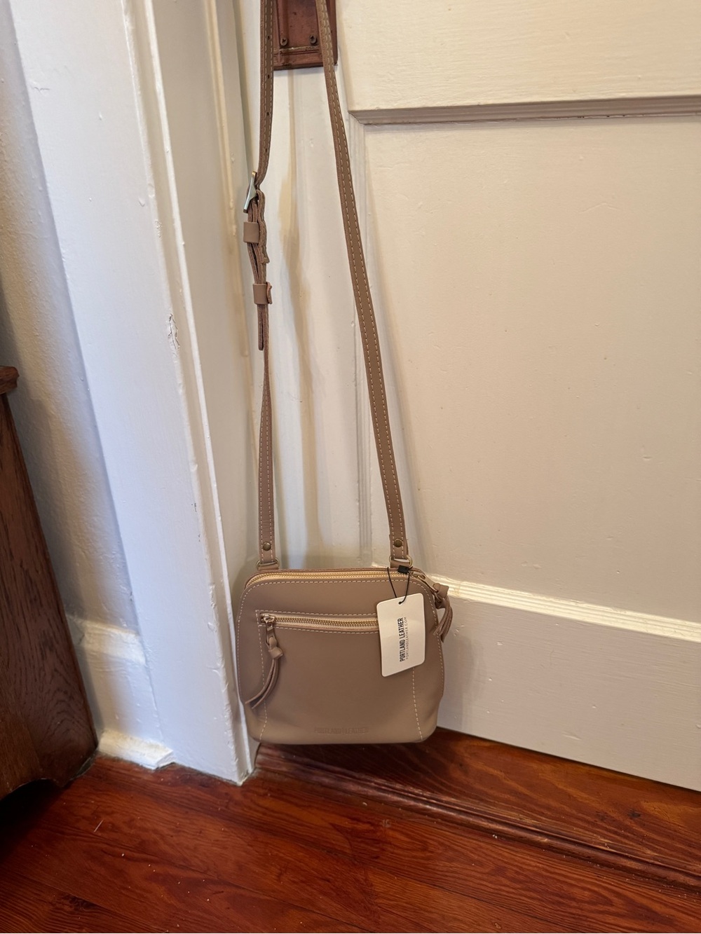 Portland Leather Luna Crossbody Bag - Taupe